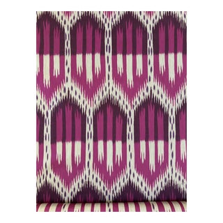 Schumacher Fabric Bukhara Ikat Fuchsia 1 6/8 Yards For Sale