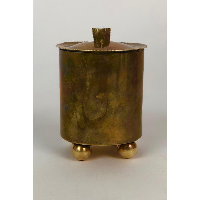 Art Deco Cigarette Container in Brass, 1925 For Sale - Image 3 of 10