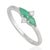 Contemporary Carat&Her Emerald & Diamond Wing Engagement Ring in Sterling Silver, Size 7 For Sale - Image 3 of 13