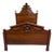 Antique Full Size Victorian Carved Walnut Bed For Sale