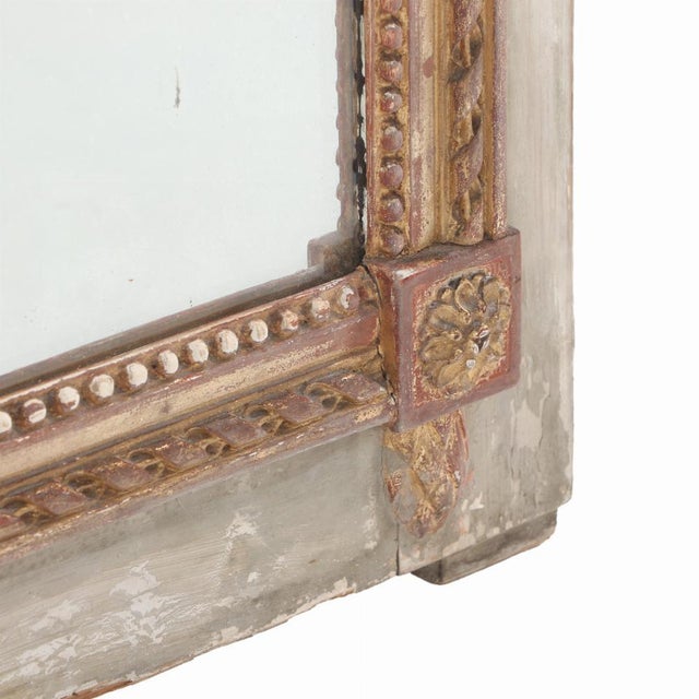 19th Century A French Painted and Carved Trumeau Mirror, Early to Mid 19th C. For Sale - Image 5 of 8