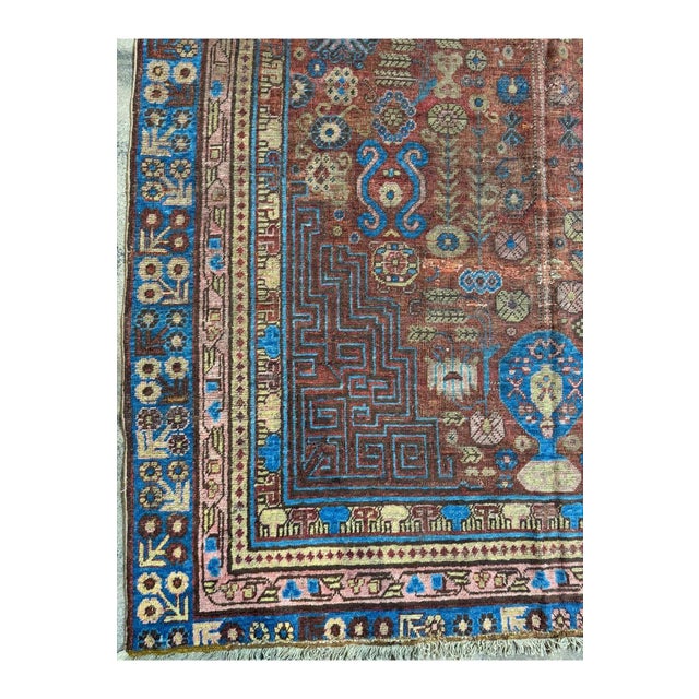 Mid-Century Modern 19th Century Antique Samarkand Rug 10.6" X 5.3" For Sale - Image 3 of 4