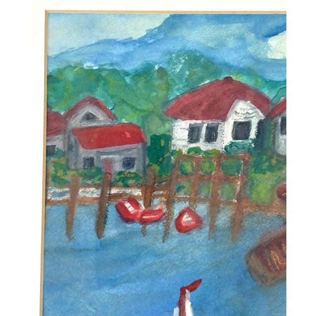 Original Signed and Framed Primitive Mixed Media Drawing Signed 'Belle' For Sale - Image 4 of 14