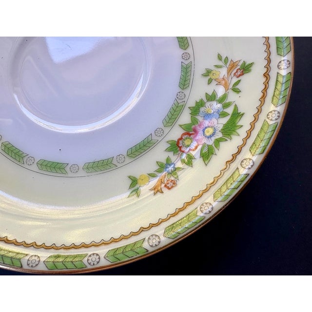 Ceramic Vintage Meito China Green Tea Cups With Saucer in the Grafton Pattern - 6pcs For Sale - Image 7 of 8