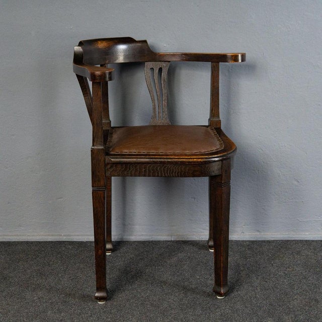 Vintage Armchair in Leatherette and Oak For Sale - Image 13 of 13