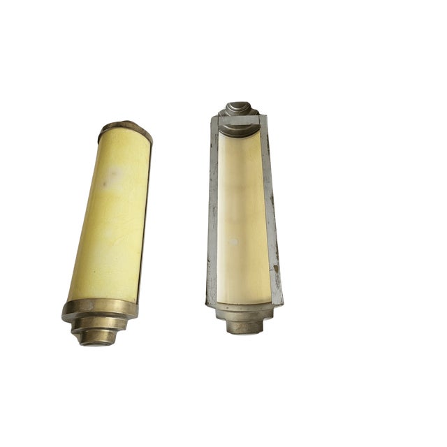 French Cylinder Wall Lights from Casino Cherbourg, 1930s, Set of 2 For Sale - Image 3 of 9