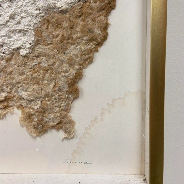 1990s Vintage Handmade Paper Fiber Artwork Signed For Sale - Image 5 of 9