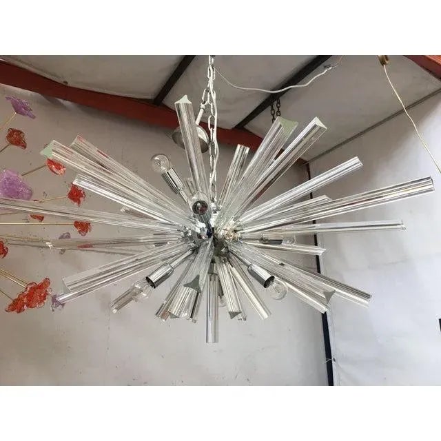 Early 21st Century Murano Glass Oval Murano Glass Triedro Sputnik Chandelier For Sale - Image 5 of 10