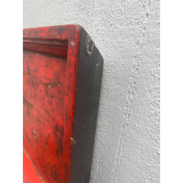 Red over Black antique Chinese lacquer tray with handsome patina. This deep tray in the most perfect cinnabar red lacquer...