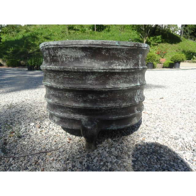 Chinese Extra Large Vintage Chinese Bronze Jardiniere Planters For Sale - Image 3 of 7