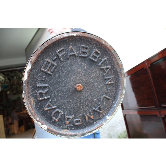 Gold Floor Lamp in Brass and Green Glass from F. Fabbian, 1970s For Sale - Image 8 of 12