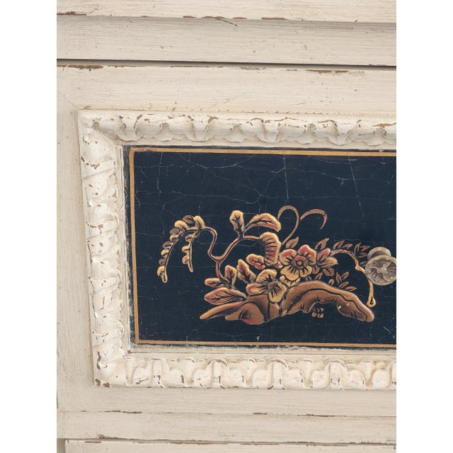 White Hand Painted Chinoiserie Chest of Drawers Dresser by Lewis Mittman For Sale - Image 9 of 12