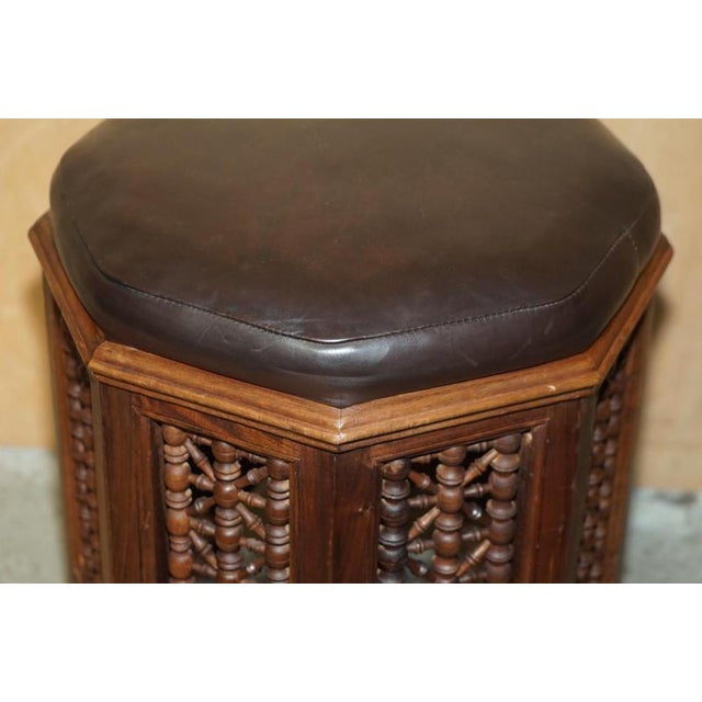 Victorian Aesthetic Movement Carved Ottomans, 19th Century, Set of 2 For Sale - Image 10 of 12