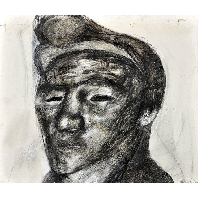 Jack crabtree. english ( b.1938 ). welsh coal miner. mixed media. signed lower right. image size 14.8 inches x 17.5 inches...