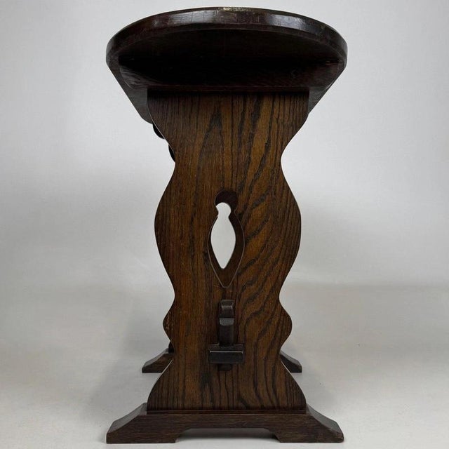 Gold 20th Century English Oak Side Table For Sale - Image 8 of 12