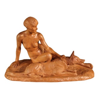 French Artist, Art Deco Sculpture, 1920, Terracotta For Sale