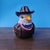 American Patriotic Eagle Figurine – 3.9" Resin Bald Eagle Bust With Cowboy Hat & Leather Jacket For Sale - Image 3 of 6