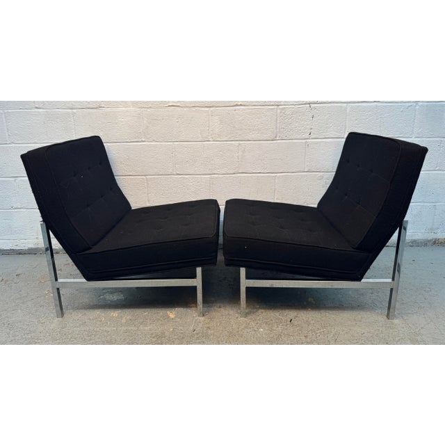 Mid-Century Modern Mid-Century 'Model 51' Armless Slipper Lounge Chairs Attributed to Florence Knoll For Sale - Image 3 of 15