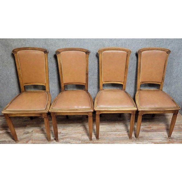 Antique Art Nouveau Chairs, 1890s, Set of 4 For Sale - Image 4 of 7