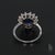 Early 21st Century 14k White Gold "Princess Diana" Diamond Halo Ring With Blue Sapphire - Size 5 For Sale - Image 5 of 6