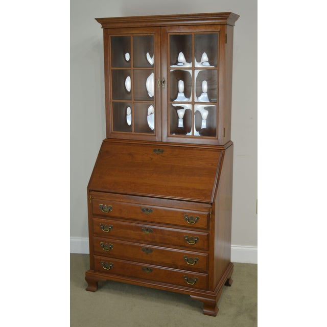 Maddox of Jamestown Solid Cherry Bubble Glass Secretary Desk Chairish