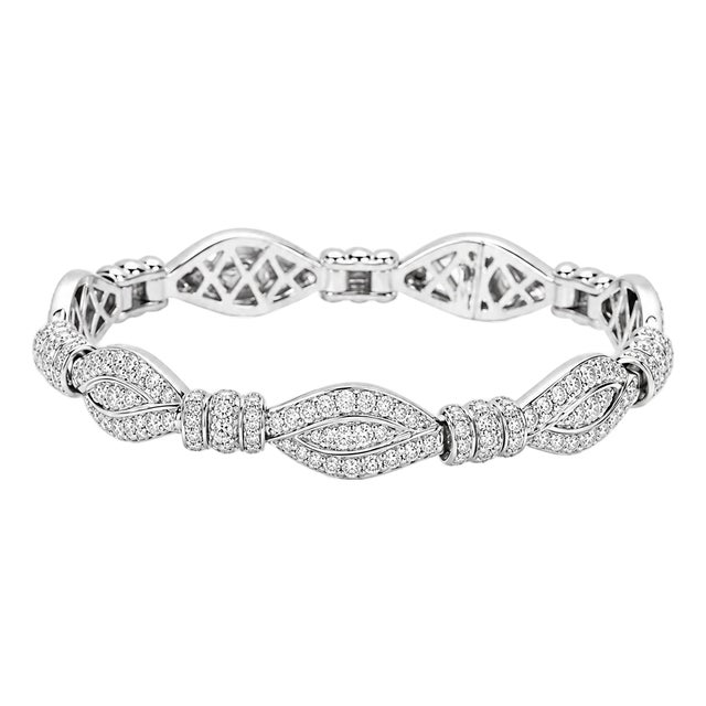 18k Pave Diamond Bracelet For Sale