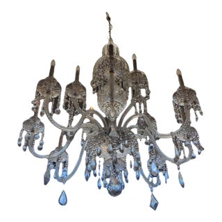Mid 20th Century Chandelier With Czechoslovakia Crystal For Sale