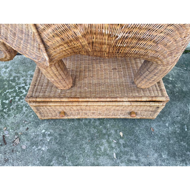 Monumental Vintage Wicker Elephant Bar For Sale In New Orleans - Image 6 of 12