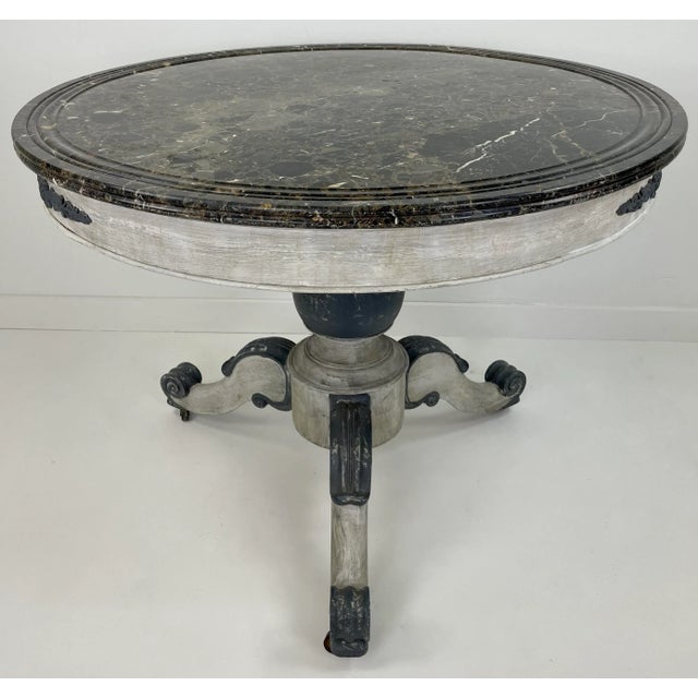 19th Century Pedestal Table With Marble Top For Sale - Image 9 of 11