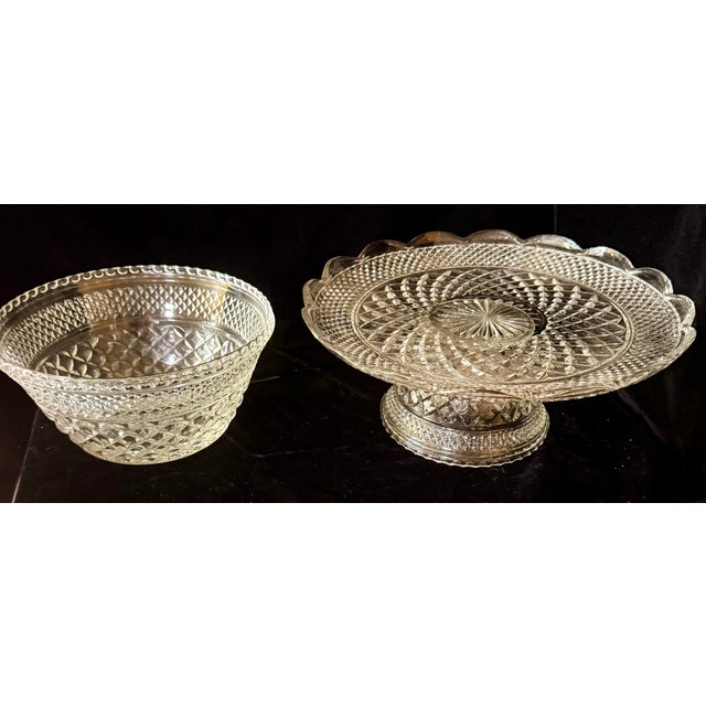 Glass Mid 20th Century Wexford Glass Serving Set - 3 pcs For Sale - Image 7 of 10