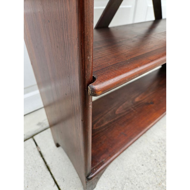 Antique Rustic Wooden Book Shelf For Sale - Image 11 of 12