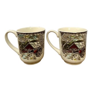 English Johnson Bros. "The Friendly Village" Coffee Mugs- a Pair For Sale