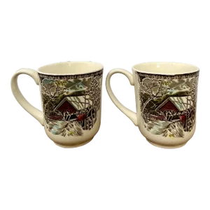 English Johnson Bros. "The Friendly Village" Coffee Mugs- a Pair