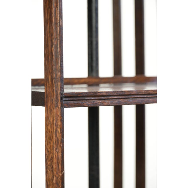 Large Antique 19th Century English Oak Book Carousel with Reading Shelf and Details For Sale - Image 12 of 14