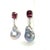 2010s Diamond Rubellite Tourmaline Pearl Earrings 18k Gold 6.25 TCW Certified For Sale - Image 5 of 10