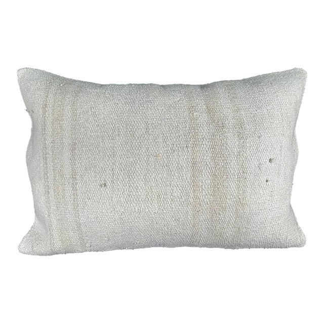 Turkish Hemp Pillow Cushion Natural Beige Pillow Cushion Cover 16" x 24" For Sale