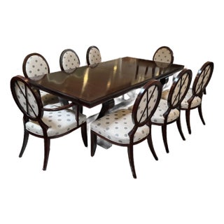 Barbara Barry for Baker Furniture Extension Dining Table & Chairs, Set For Sale