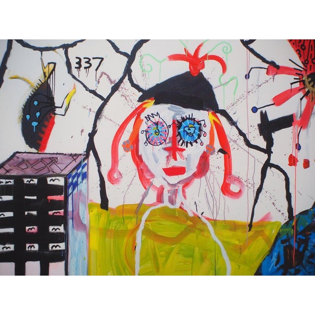 Modern Paul Kostabi, Woman with Pink Hair, Giclée Print For Sale - Image 3 of 6