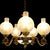 Hollywood Regency Vintage Empire Victorian French 5-Arm Brass Lion Head Chandelier with Etched Globes and Crystal Glass, 1950s For Sale - Image 3 of 17