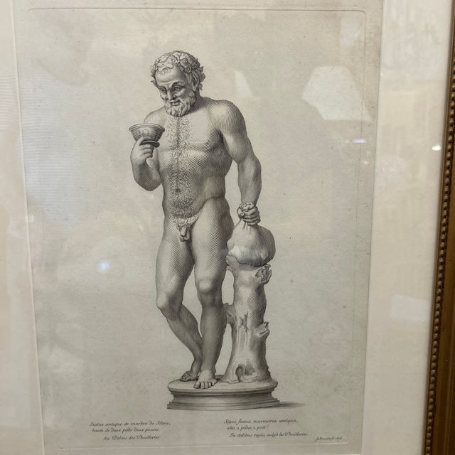 Figurative Pair of Antique French Engravings of Nude Men. For Sale - Image 3 of 8