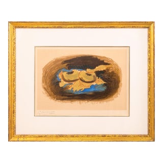 Georges Braque Les Pommes Et Feuilles 1958 Signed Color Lithograph on Paper For Sale