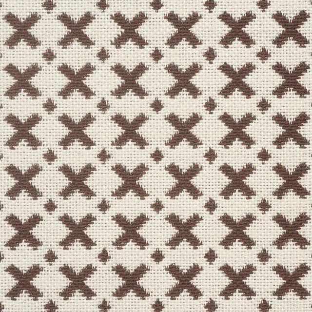 Sample Schumacher Elias Fabric in Brown & Ecru Chairish