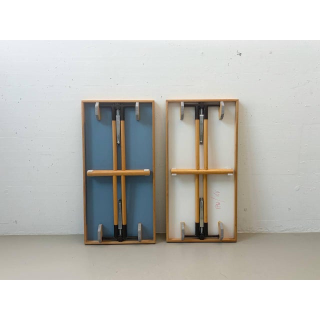 Wood Folding Tables in Beech and Steel from Hiller For Sale - Image 7 of 15