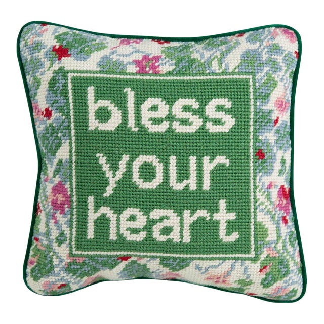 Furbish Bless Your Heart Needlepoint Pillow Chairish