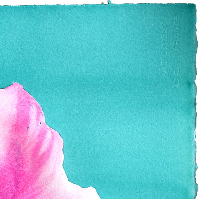 Contemporary Dreamland Anemone - Original Abstract Floral Colorful Flower Watercolor Painting by Xiao Wen Xu For Sale - Image 3 of 6