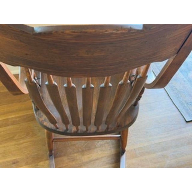 Burnt Umber Antique Rocking Chair With Embellishments and Masterful Elegant Arms and Back! For Sale - Image 8 of 13