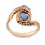 1910s Edwardian Cabochon Cut Sapphire 18k Rose Gold Platinum Swirl Ring, Size 6.75 For Sale In Los Angeles - Image 6 of 7