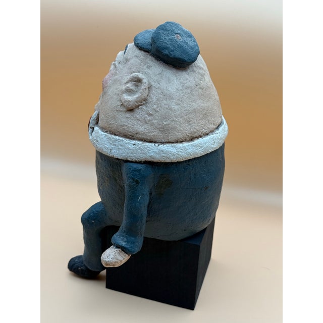 Folk Art Vintage Papier-Mâché Humpty Dumpty Folk Art Shelf Sitter For Sale - Image 3 of 11