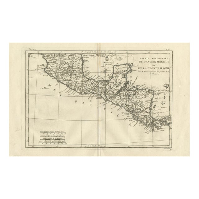 Map of Southern Mexico and New Spain by Rigobert Bonne, 1780s For Sale