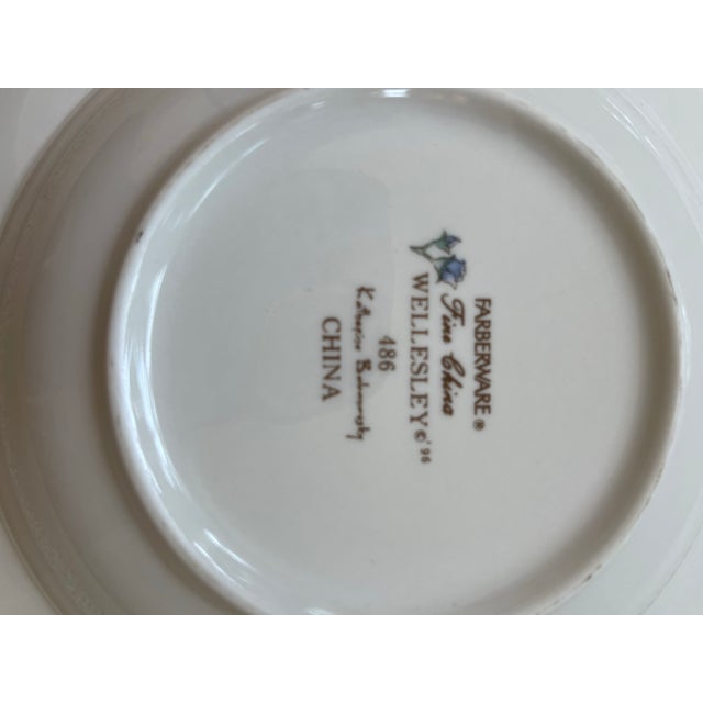 1990s Wellesley Katherine Bobanovsky Fine China by Faberware Pattern 486 Set of 6 Soup Bowls For Sale In New York - Image 6 of 8